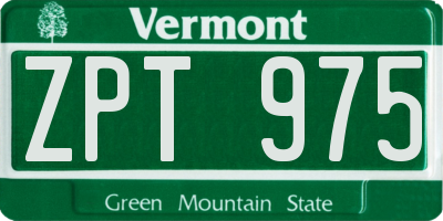 VT license plate ZPT975