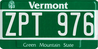 VT license plate ZPT976