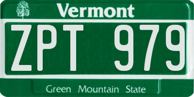 VT license plate ZPT979