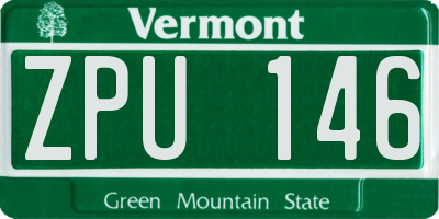 VT license plate ZPU146