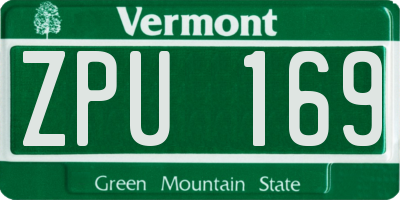 VT license plate ZPU169