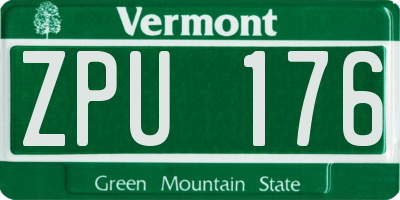 VT license plate ZPU176