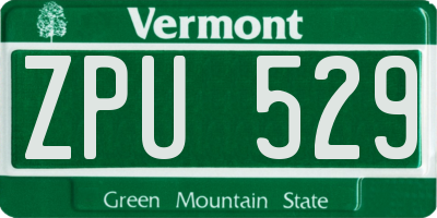 VT license plate ZPU529