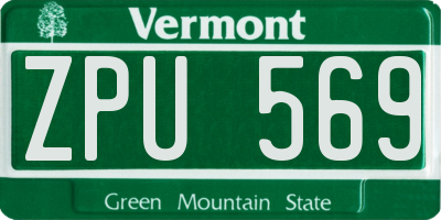VT license plate ZPU569