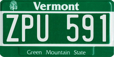 VT license plate ZPU591
