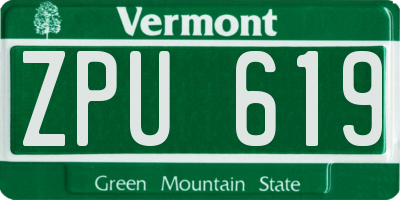 VT license plate ZPU619