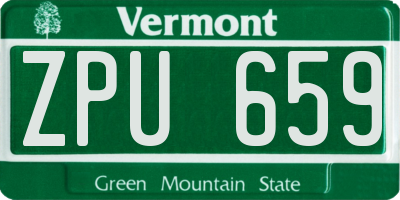 VT license plate ZPU659