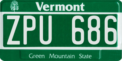 VT license plate ZPU686