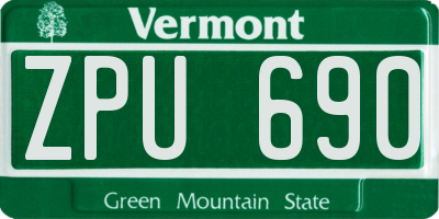 VT license plate ZPU690