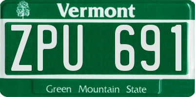 VT license plate ZPU691