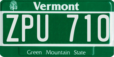 VT license plate ZPU710