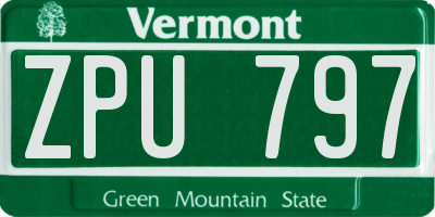VT license plate ZPU797