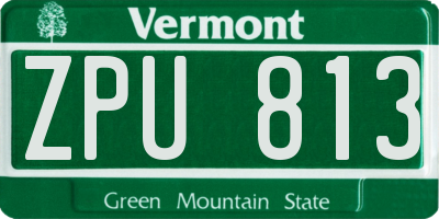 VT license plate ZPU813