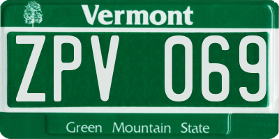 VT license plate ZPV069