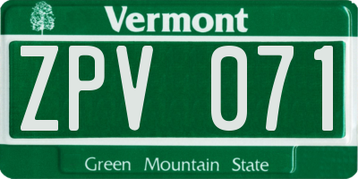 VT license plate ZPV071