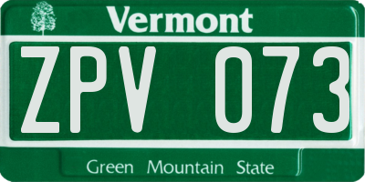 VT license plate ZPV073