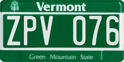 VT license plate ZPV076