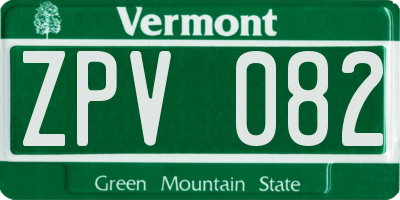 VT license plate ZPV082