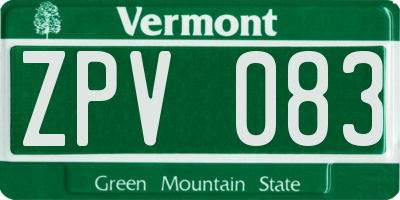 VT license plate ZPV083