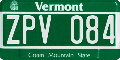VT license plate ZPV084