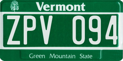 VT license plate ZPV094