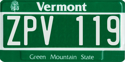 VT license plate ZPV119