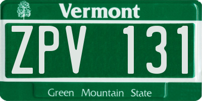 VT license plate ZPV131