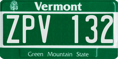 VT license plate ZPV132