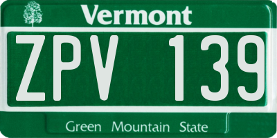 VT license plate ZPV139