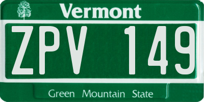 VT license plate ZPV149