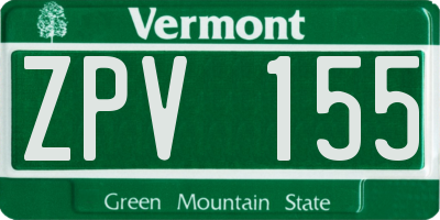 VT license plate ZPV155