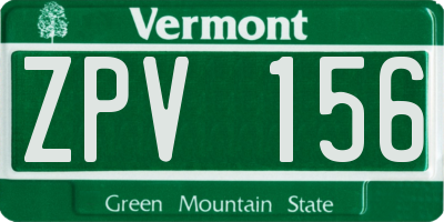 VT license plate ZPV156