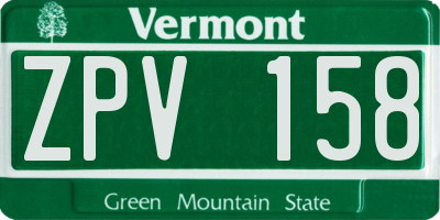 VT license plate ZPV158