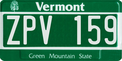 VT license plate ZPV159