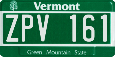 VT license plate ZPV161