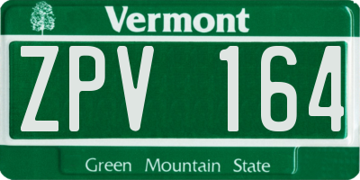 VT license plate ZPV164