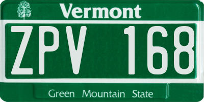 VT license plate ZPV168