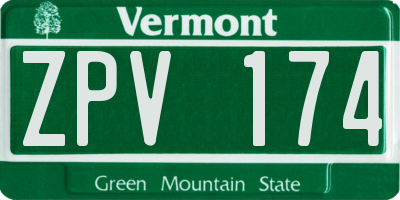 VT license plate ZPV174