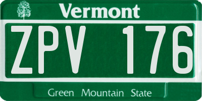VT license plate ZPV176
