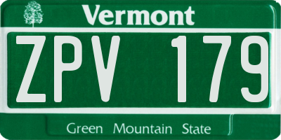VT license plate ZPV179