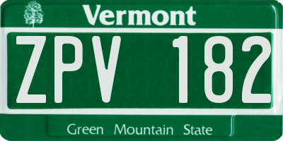 VT license plate ZPV182