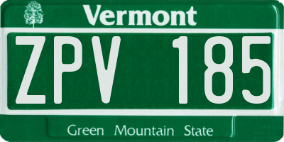 VT license plate ZPV185