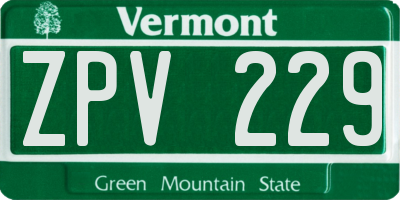 VT license plate ZPV229