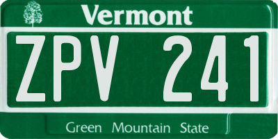 VT license plate ZPV241