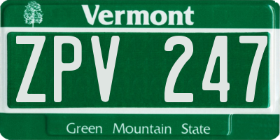 VT license plate ZPV247