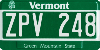 VT license plate ZPV248