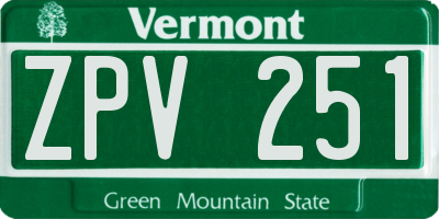 VT license plate ZPV251