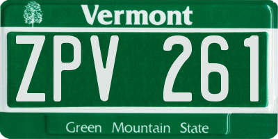 VT license plate ZPV261