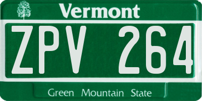 VT license plate ZPV264