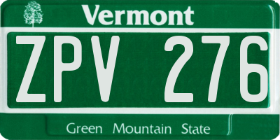 VT license plate ZPV276
